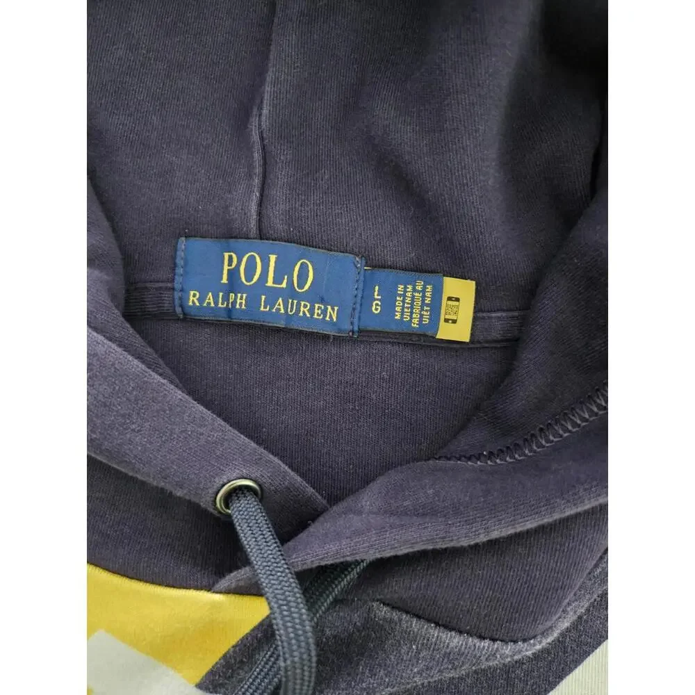 Polo Ralph Lauren USA Flag Tennis Graphic Hoodie Hi Tech Cp Pullover L - Picture 2 of 4